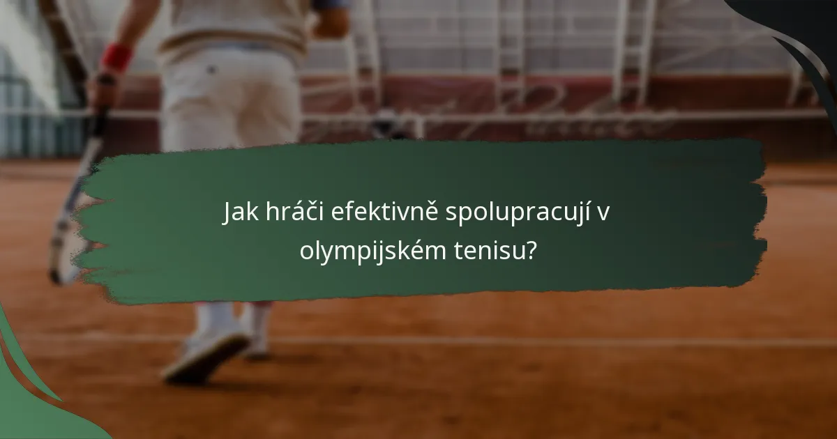 Jak hráči efektivně spolupracují v olympijském tenisu?