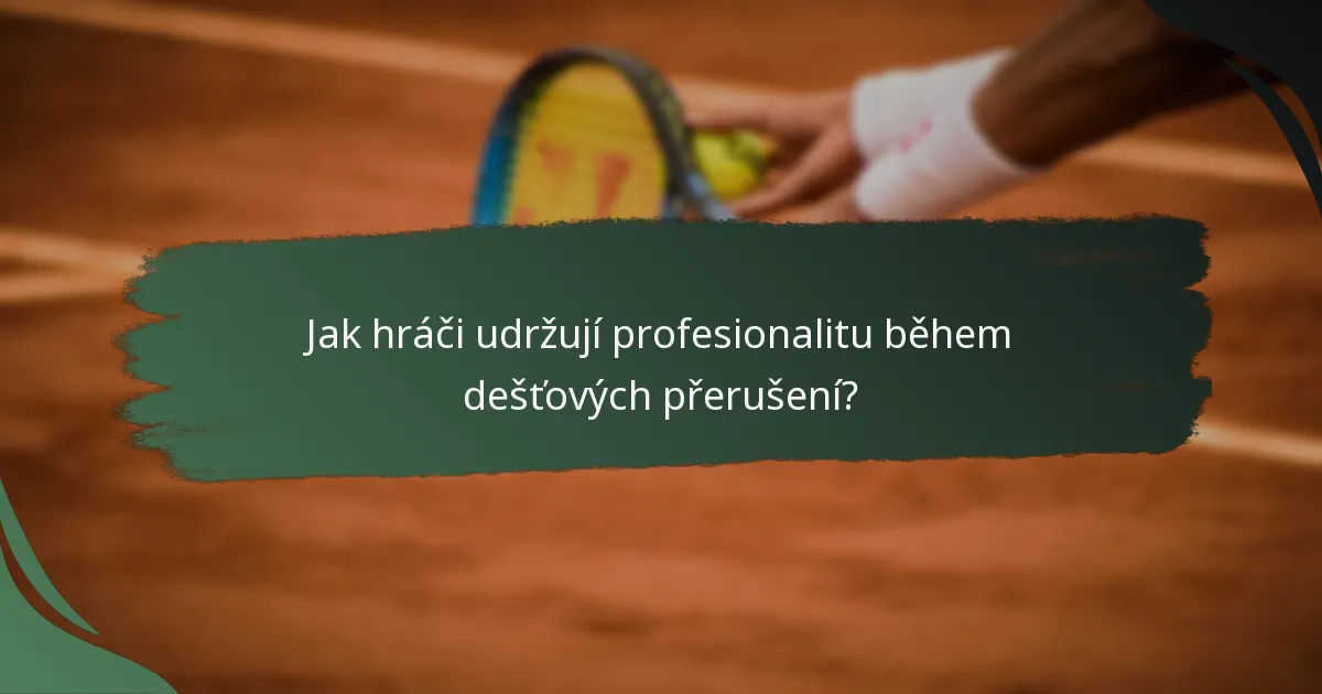 Jak hráči udržují profesionalitu během dešťových přerušení?