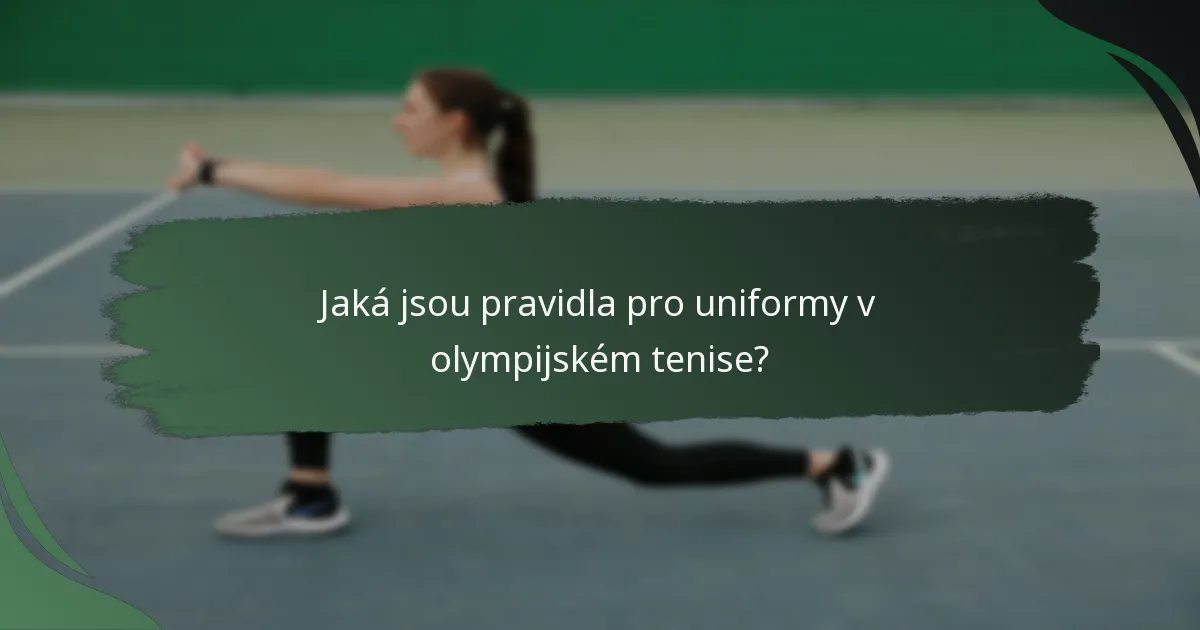 Jaká jsou pravidla pro uniformy v olympijském tenise?