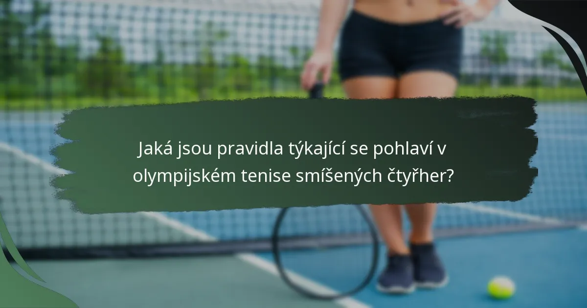 Jaká jsou pravidla týkající se pohlaví v olympijském tenise smíšených čtyřher?