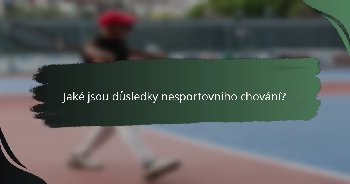 Jaké jsou důsledky nesportovního chování?