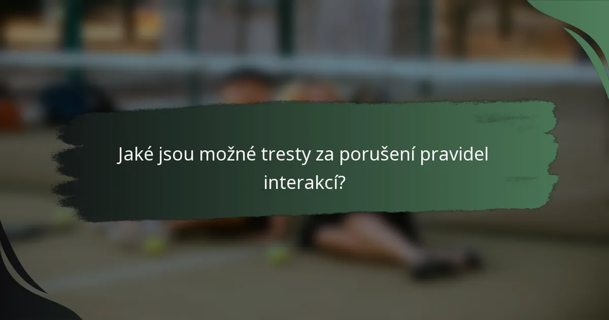 Jaké jsou možné tresty za porušení pravidel interakcí?