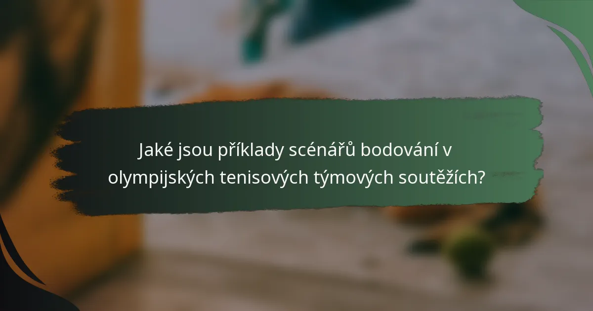 Jaké jsou příklady scénářů bodování v olympijských tenisových týmových soutěžích?
