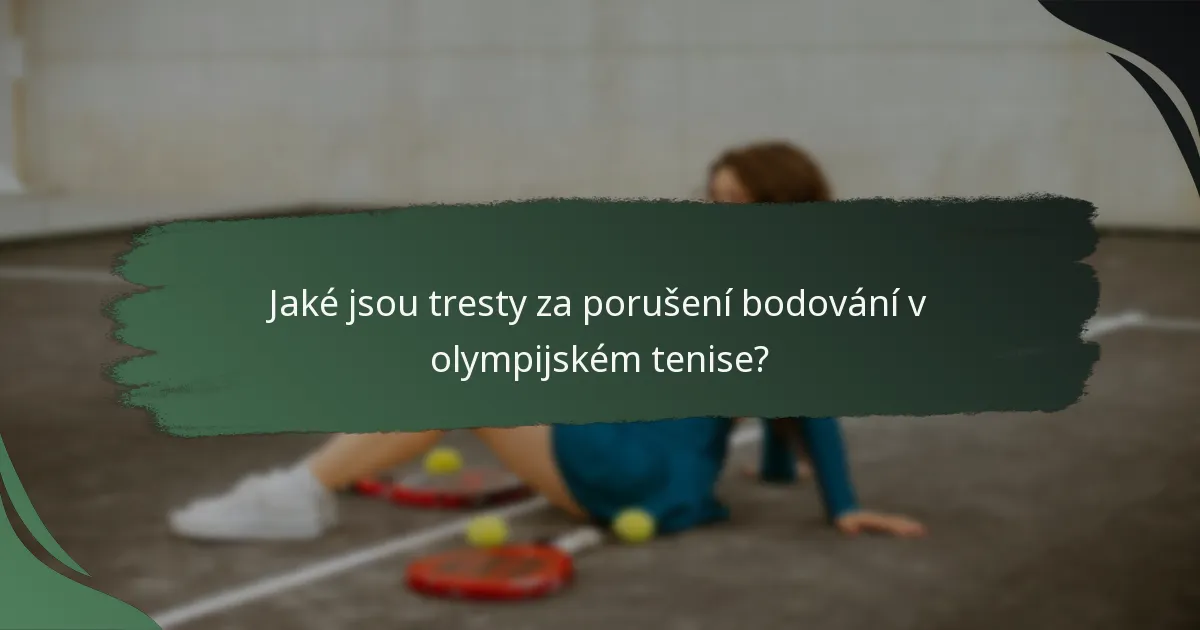 Jaké jsou tresty za porušení bodování v olympijském tenise?