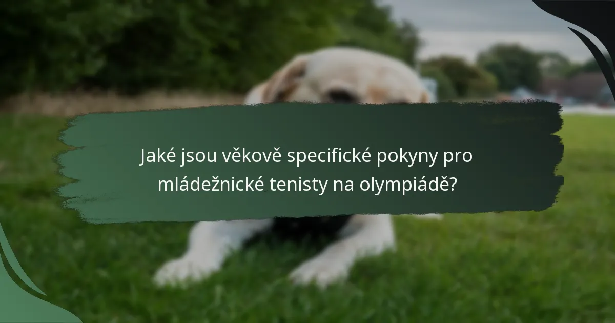 Jaké jsou věkově specifické pokyny pro mládežnické tenisty na olympiádě?