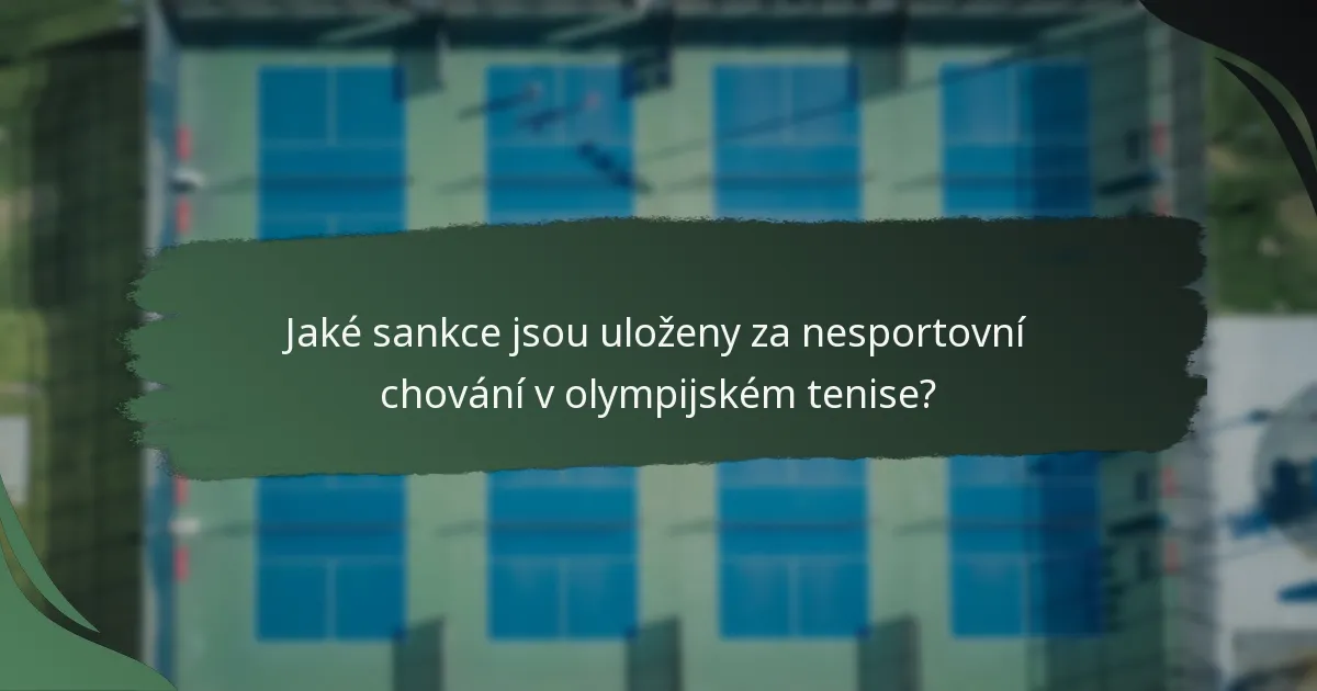 Jaké sankce jsou uloženy za nesportovní chování v olympijském tenise?