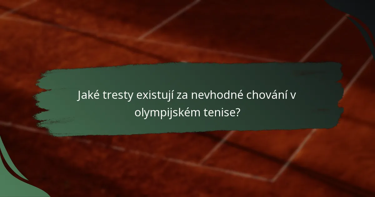 Jaké tresty existují za nevhodné chování v olympijském tenise?